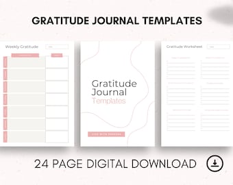 Diario de gratitud imprimible / Gratitud matutina / Positividad diaria / Autorreflexión / Afirmaciones / Diario diario / Gratitud diaria