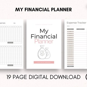 Financial Planner Printable | Finance Tracker | Printable Budget Planner | Budget Tracker |  Monthly Spending & Expense Tracker