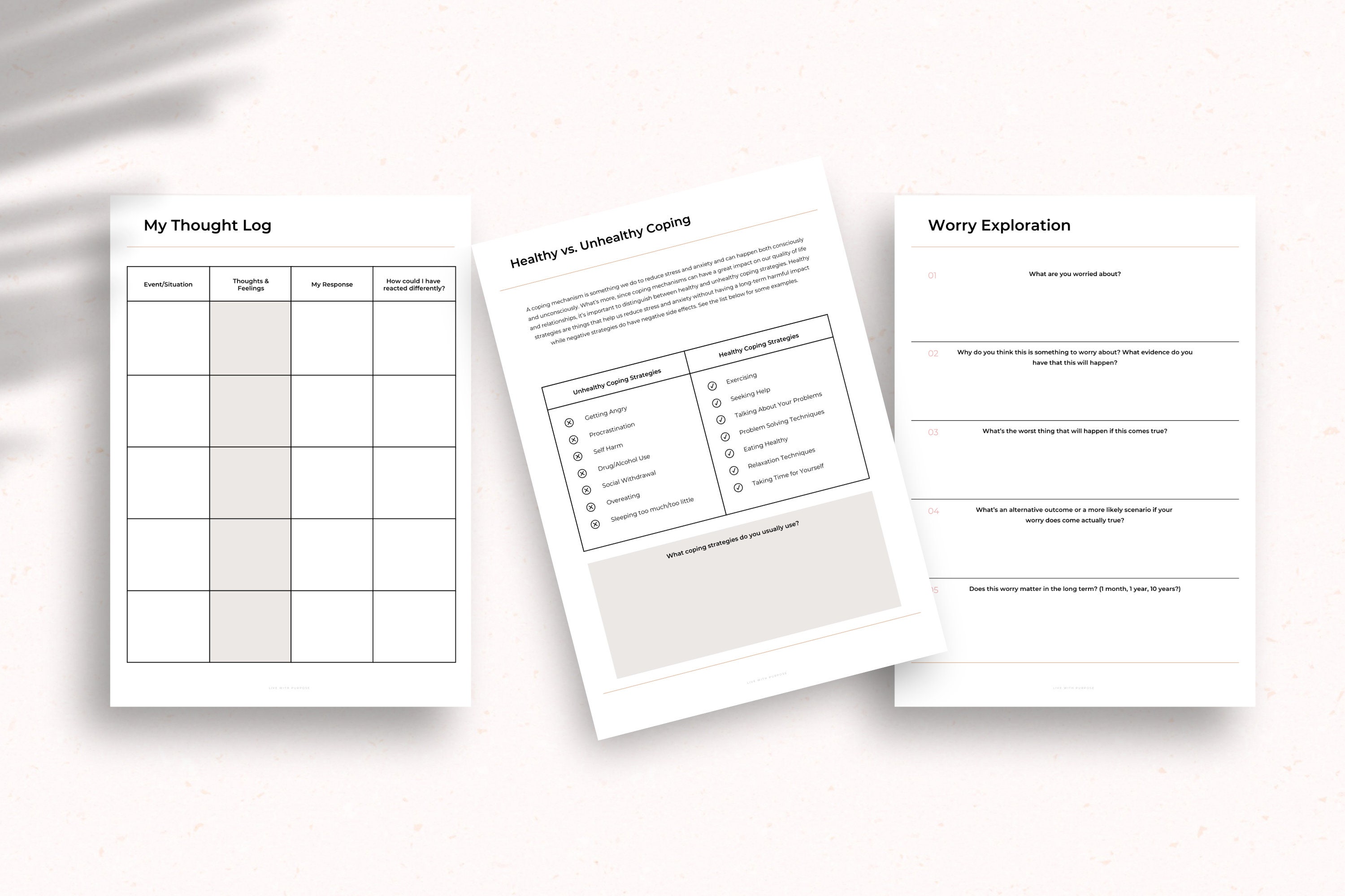 Anxiety Workbook Anxiety Printable Worksheets Anxiety Coping Skills ...