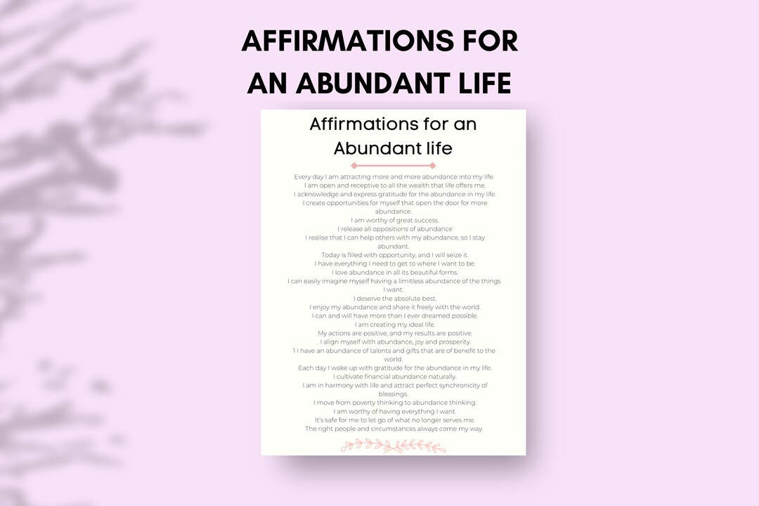 Affirmations for an Abundant Life | Daily Affirmations | Attitude of ...