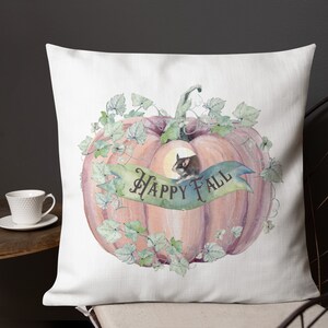 Decorative Pillow, Fall Pillow, Happy Fall, Pillow w/ removable cover, Pumpkin Pillow, Farmhouse Pillow, Autumn Pillow,Home Decor,Fall Decor