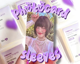 Kpop Photocard Popcorn Hard Sleeves 50 Pack 56 x 87mm for Binders
