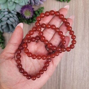 Carnelian Bracelet, 8mm Bead Bracelet, Carnelian Jewelry, Stretchy Bracelet, Crystal Jewelry Gifts, Metaphysical Gifts, Spiritual Gifts