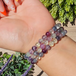 Fluorite Bracelet, 6mm Bead Bracelet, Fluorite Jewelry, Stretchy Bracelet, Crystal Jewelry Gifts, Metaphysical Gifts, Spiritual Gifts