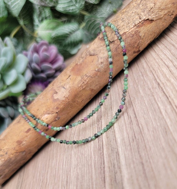 Ruby in Zoisite Chain Necklace: Faceted Crystal B… - image 5