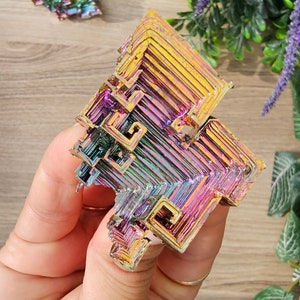 Rainbow Bismuth Crystal, Metal Mineral, Bismuth Ore, Crystal Specimen, Metaphysical Gifts, Spiritual Gifts, Home Decor