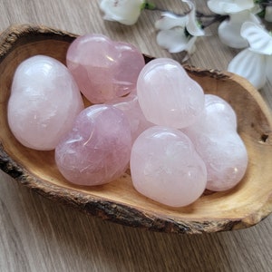 Rose Quartz Hearts, Polished Rose Quartz Heart, Puffy Heart,Love Gift, Metaphysical Gifts, Spiritual Gifts, Crystal Gifts