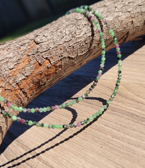 Ruby in Zoisite Chain Necklace: Faceted Crystal B… - image 7