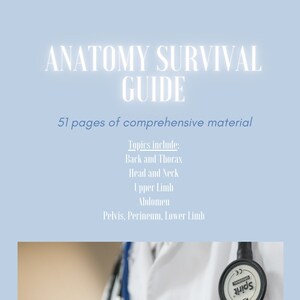 51 page ANATOMY Survival Guide /  Cheat Sheet / Comprehensive Reference  Sheet