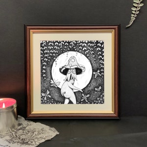 20CM x 20CM Kunstdruck | &quot;Herr Pilz Penner&quot; | süßer Cottagecore Pilz | magische Kunst | Seltsame Kunst