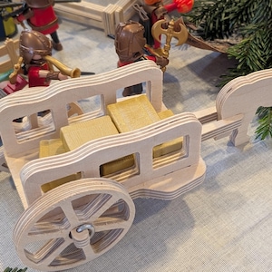 Spielzeug Karren inkl. Pferd aus Holz für Playmobil und Ritterburg