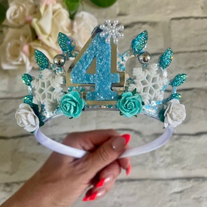 Princess birthday tiara, girls birthday tiara,  snowflake tiara, blue princess tiara, princess birthday crown,birthday gifts for girls