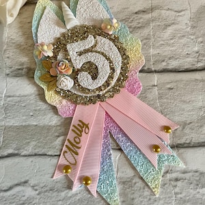 Unicorn age Birthday badge, unicorn badge, birthday badge, unicorn gift for girls, girls birthday badge, birthday badge, pink unicorn badge