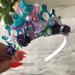 Mermaid tiara, birthday tiara, child’s birthday tiara, mermaid tiara, girls birthday crown, mermaid crown, mermaid party