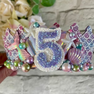Mermaid birthday crown,party props for girls,birthday gifts for girls,mermaid tiara,mermaid crown,mermaid party