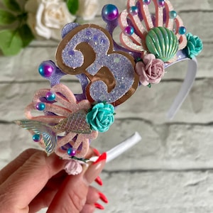 Mermaid birthday crown,party props for girls,birthday gifts for girls,mermaid tiara,mermaid crown,mermaid party