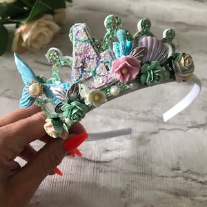 Mermaid birthday party crown,party props for girls,birthday gifts mermaid headbands,mermaid tiara,mermaid crown, mermaid