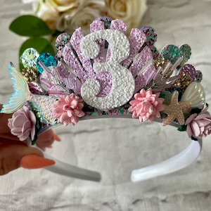 Mermaid birthday party crown tiara,party props for girls,birthday gifts for girls,mermaid tiara,mermaid crown,mermaid birthday gifts