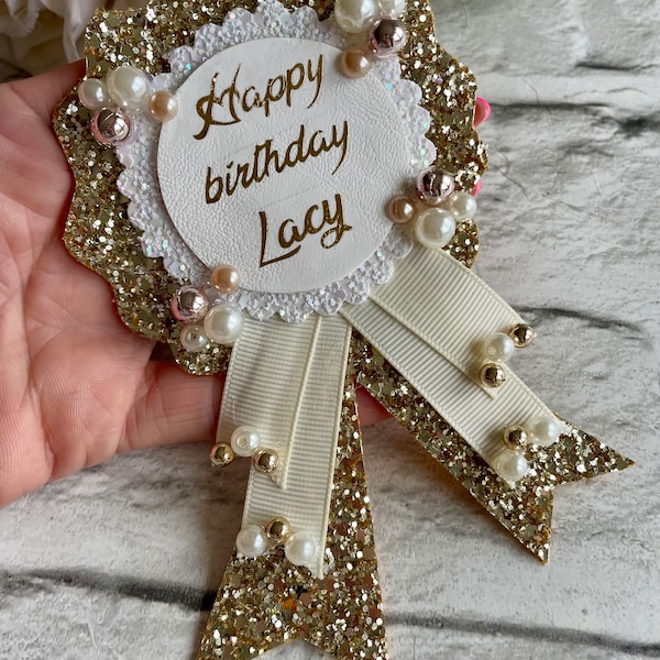 Birthday badge ,glitter birthday badge, personalised birthday badge, happy birthday badge ,gifts for girls, named birthday badges