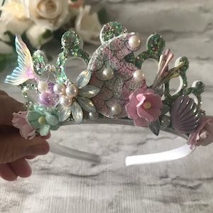Mermaid birthday party crown tiara,party props for girls,birthday gifts for girls,mermaid tiara,mermaid crown,mermaid birthday gifts