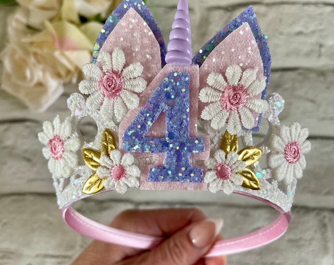 Children’s birthday tiara, age unicorn tiara,unicorn birthday crown,child’s unicorn tiara, girls birthday crown,pretty unicorn crown
