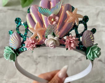 Mermaid  birthday crown,party props for girls,birthday gifts for girls,mermaid tiara,mermaid crown,mermaid party