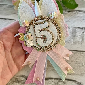 Unicorn age Birthday badge, unicorn badge, birthday badge, unicorn gift for girls, girls birthday badge, birthday badge, pink unicorn badge
