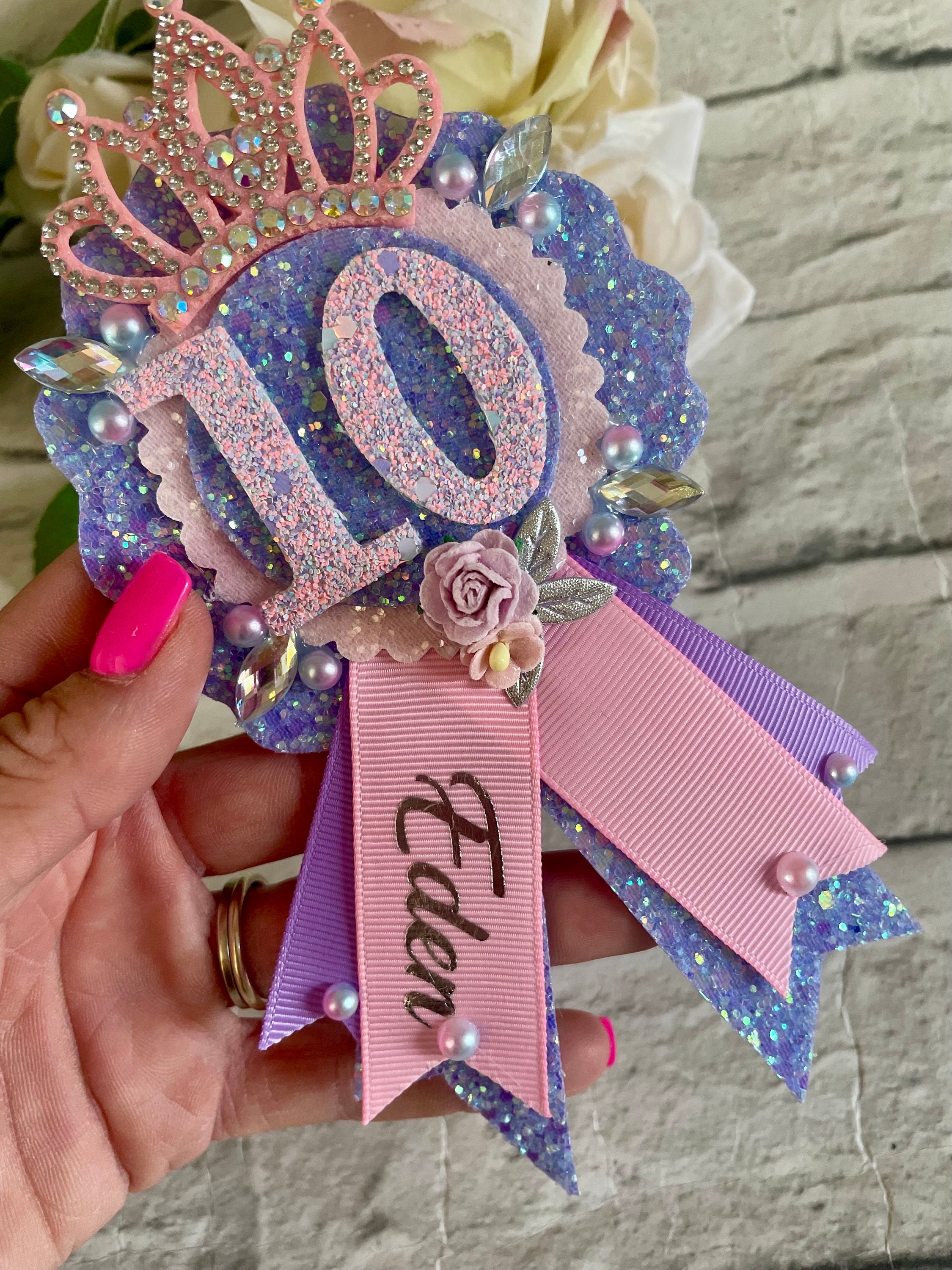 Princess birthday badge, lilac badge, birthday badge, girls birthday gifts, girls birthday badge,birthday badge, birthday gifts for girls