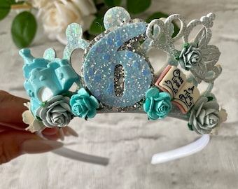 Princess crown, princess tiara,princess age tiara,pretty birthday crown,birthday girls tiara, birthday crowns,blue princess headband