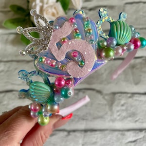 Mermaid birthday crown,party props for girls,birthday gifts for girls,mermaid tiara,mermaid crown,mermaid party