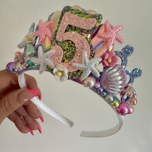 Mermaid purple birthday crown,party props for girls,birthday gifts for girls,mermaid tiara,mermaid crown,mermaid party