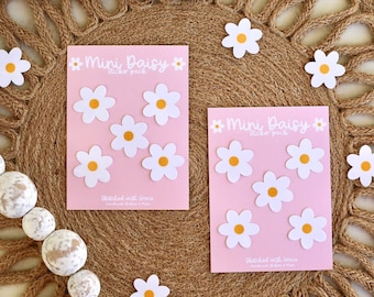 Mini Daisy Sticker Pack: Waterproof Glossy Vinyl Stickers