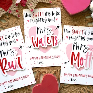 Custom Teacher Valentines Day Sticker + Valentines Gift For Teacher + Teacher Valentines Gift + Personalized Sticker + Teacher Gift + V-Day