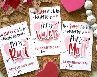 Custom Teacher Valentines Day Sticker + Valentines Gift For Teacher + Teacher Valentines Gift + Personalized Sticker + Teacher Gift + V-Day