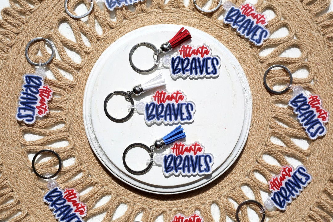 Atlanta Braves Keychain Atlanta Braves Baseball Keychain Acrylic