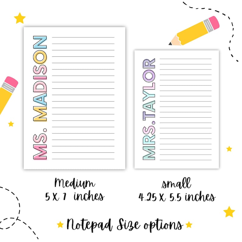 Personalized Teacher Notepad: Custom To-do List Gift - Etsy