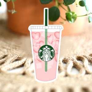 Starbucks Drink Sticker + Pink Drink Sticker + vinyl sticker + waterproof sticker + die cut sticker