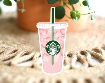 Starbucks Drink Sticker + Pink Drink Sticker + vinyl sticker + waterproof sticker + die cut sticker