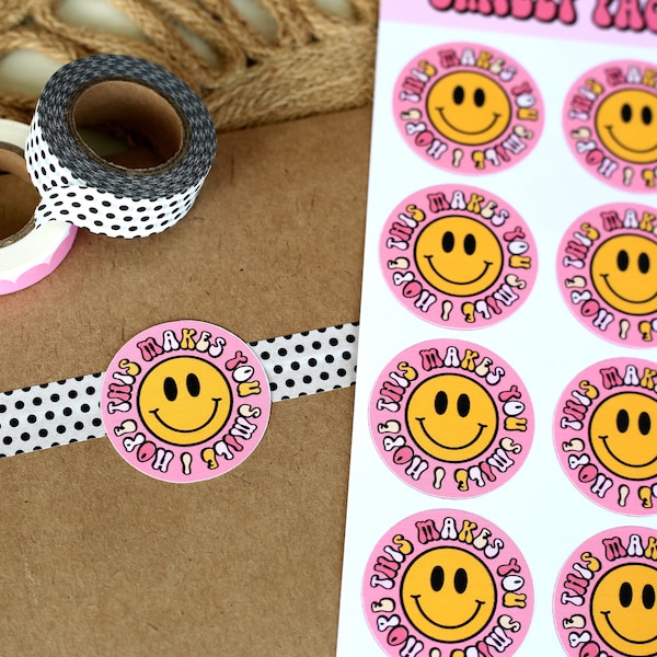 Smiley Face Packaging Sticker Sheet + I Hope This Makes You Smile Sticker Sheet + Packaging Sticker Sheet + Small Business Packaging