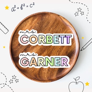 Personalized Teacher Name Sticker + Custom Teacher Name Sticker + Teacher Gift + Teacher Appreciation + Teacher Laptop Sticker + WaterProof