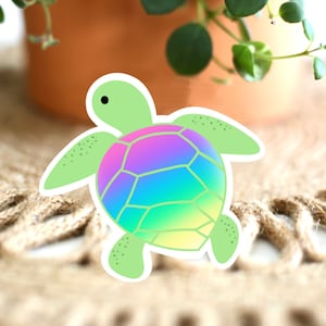Turtle Sticker + Sea Turtle + Animal Sticker + vinyl sticker + waterproof sticker + die cut sticker