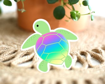 Turtle Sticker + Sea Turtle + Animal Sticker + vinyl sticker + waterproof sticker + die cut sticker