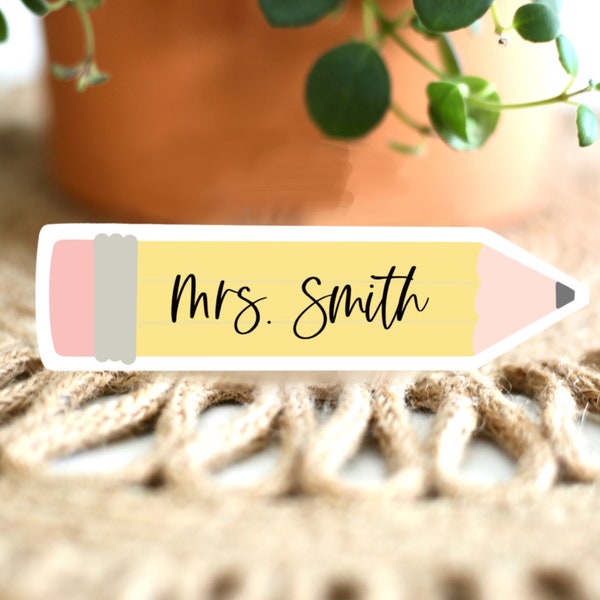 Personalized Teacher Name Sticker + Teacher gift + back to school + personalized gift + teacher appreciation + vinyl sticker