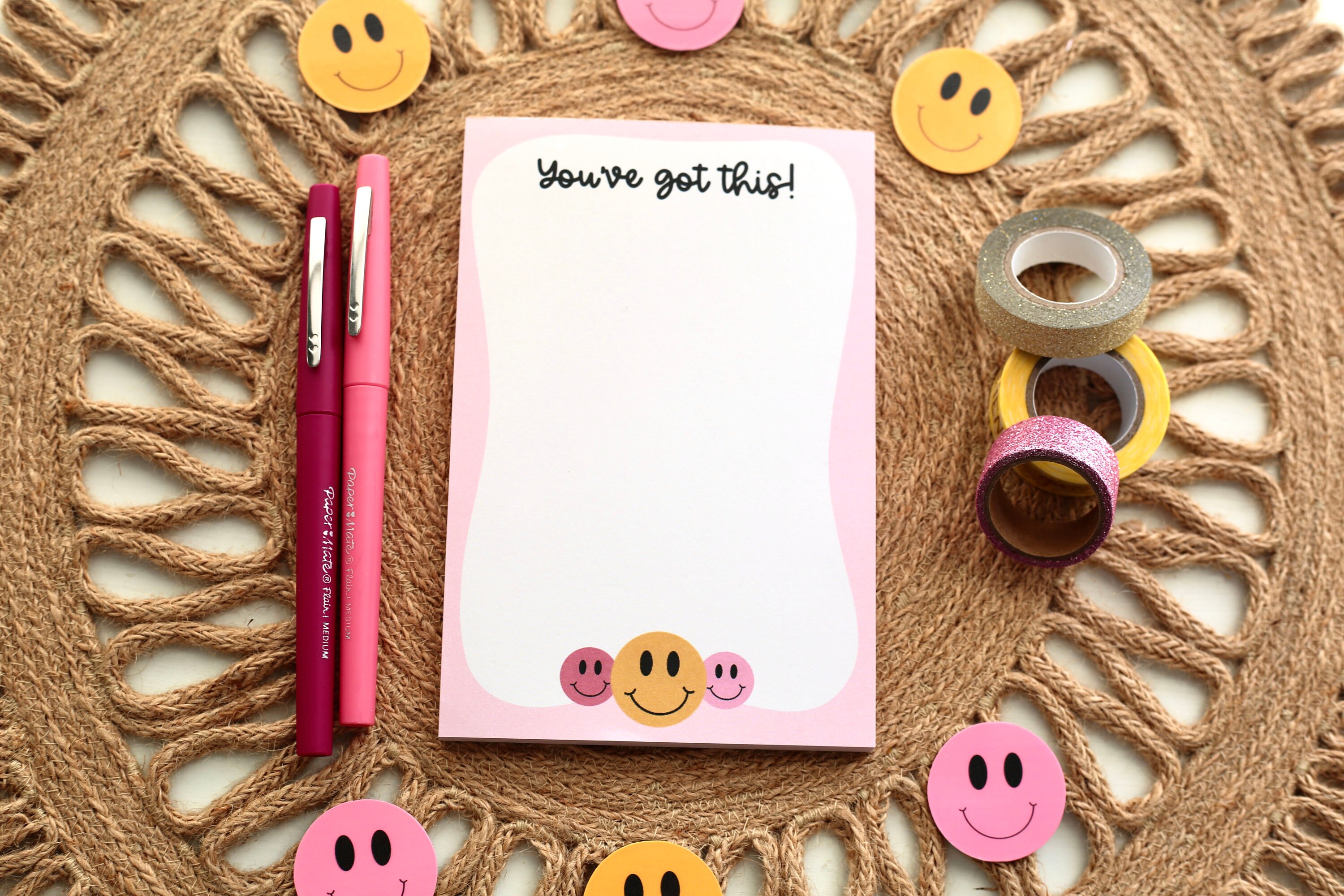 Smiley Face You've Got This Notepad + 4x6 Notepad + 50 Sheets ...