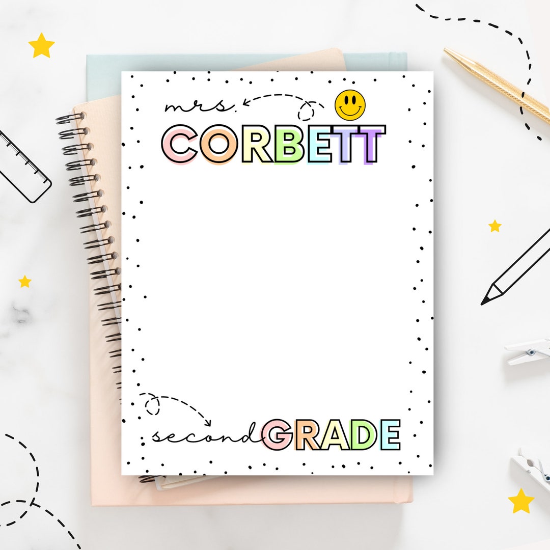 Personalized Teacher Notepads Teacher Gift Teacher Notepads Custom