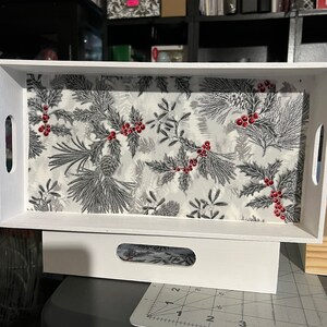 Set of 2 Holiday Fabic Lined Trays