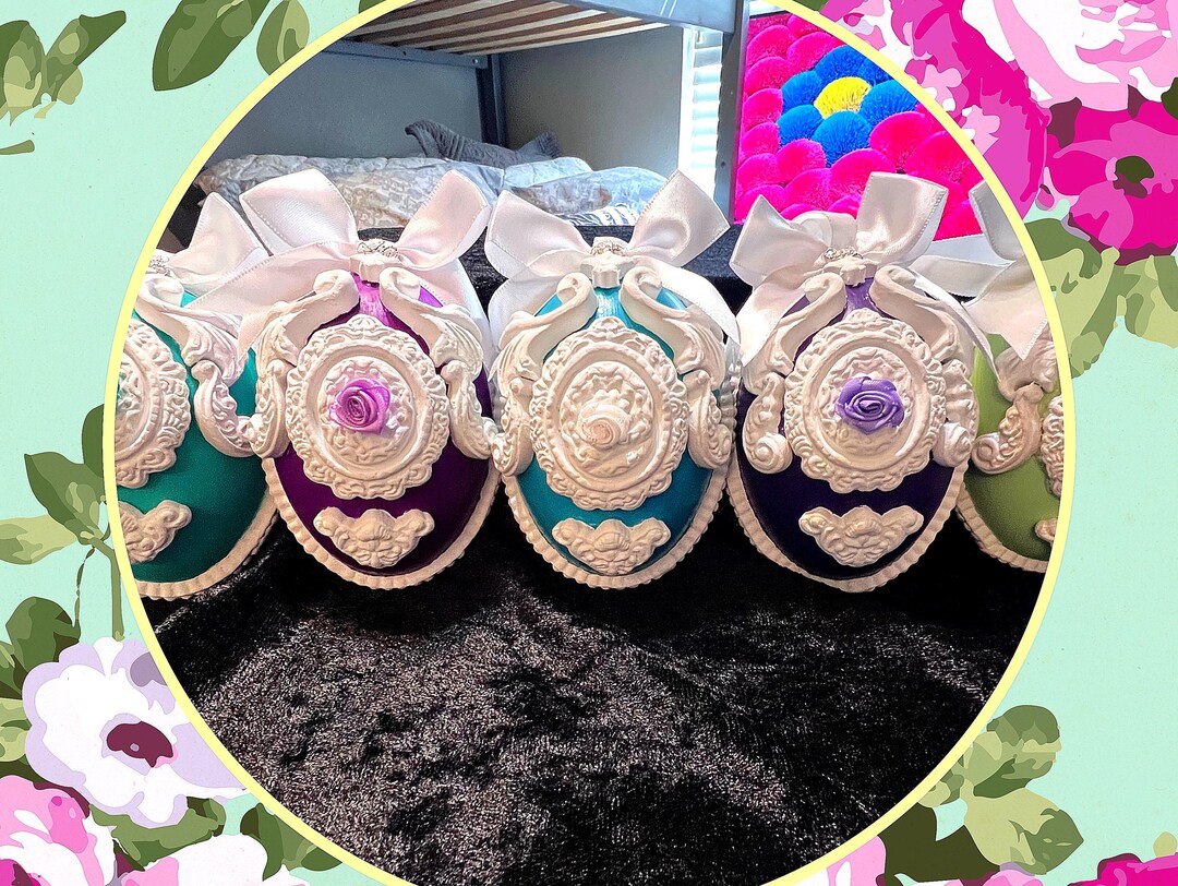 Shabby Chic Hand Crafted Easter Eggs Set of 5 - Etsy