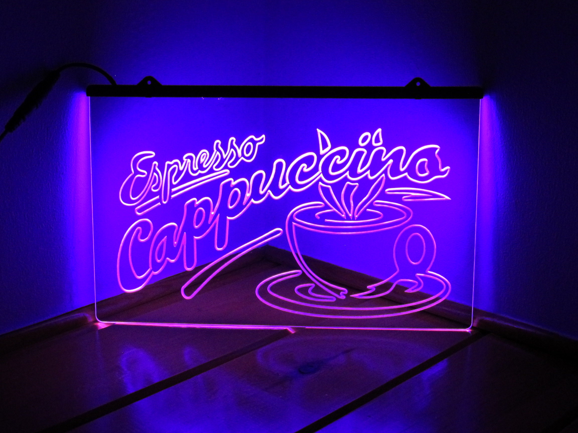 Espresso Cappuccino Coffee Acrylic LED Neon Light Sign Café Etsy UK