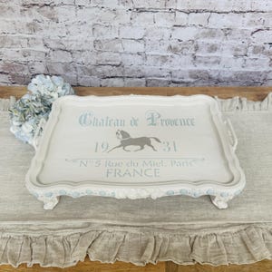 Large Heavy Ornate French Scalloped Tray