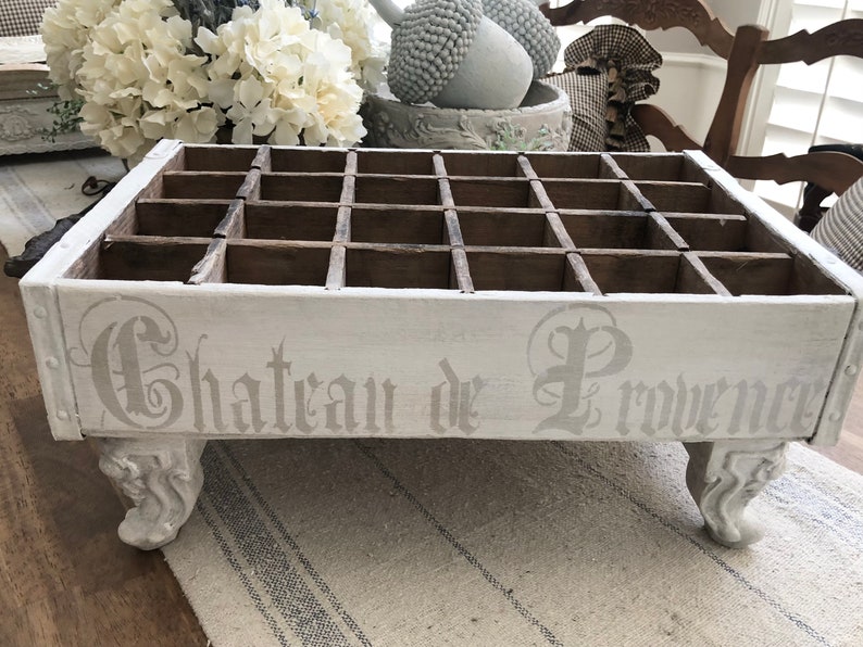 Large shops Wood Crate with Ornate Legs and Handles